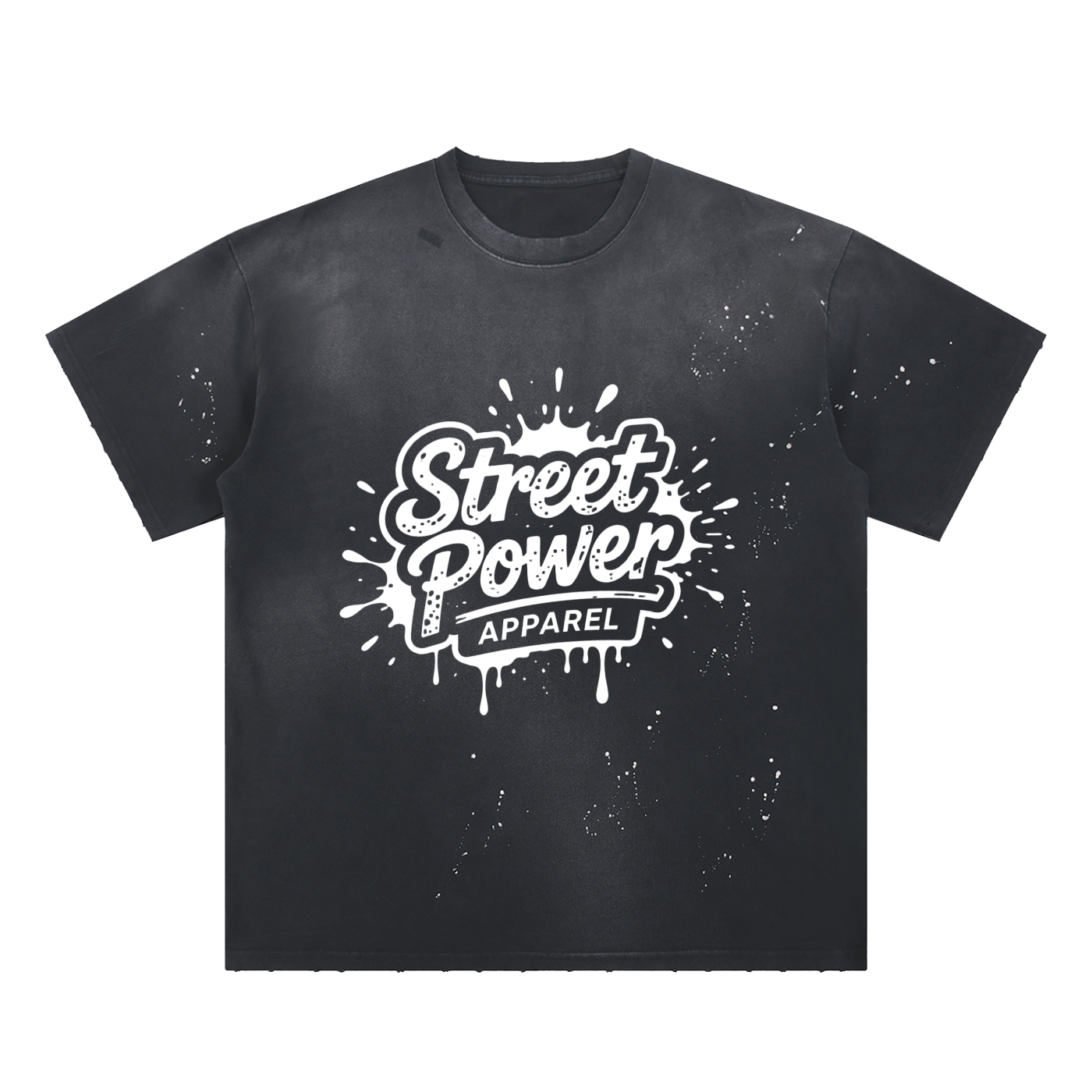 Hand-Frayed Sunfade Paint Splatter T-Shirt