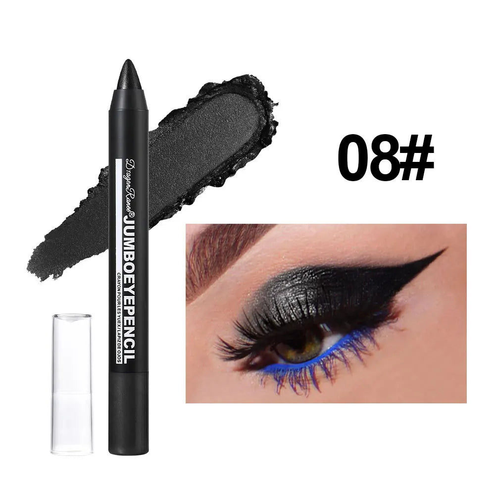 Smoky Dark Green Eyeshadow Pencil Stick Waterproof Pearlescent 12 Colors Metallic Glitter Eye Shadow Highlighter Pen Makeup Tool
