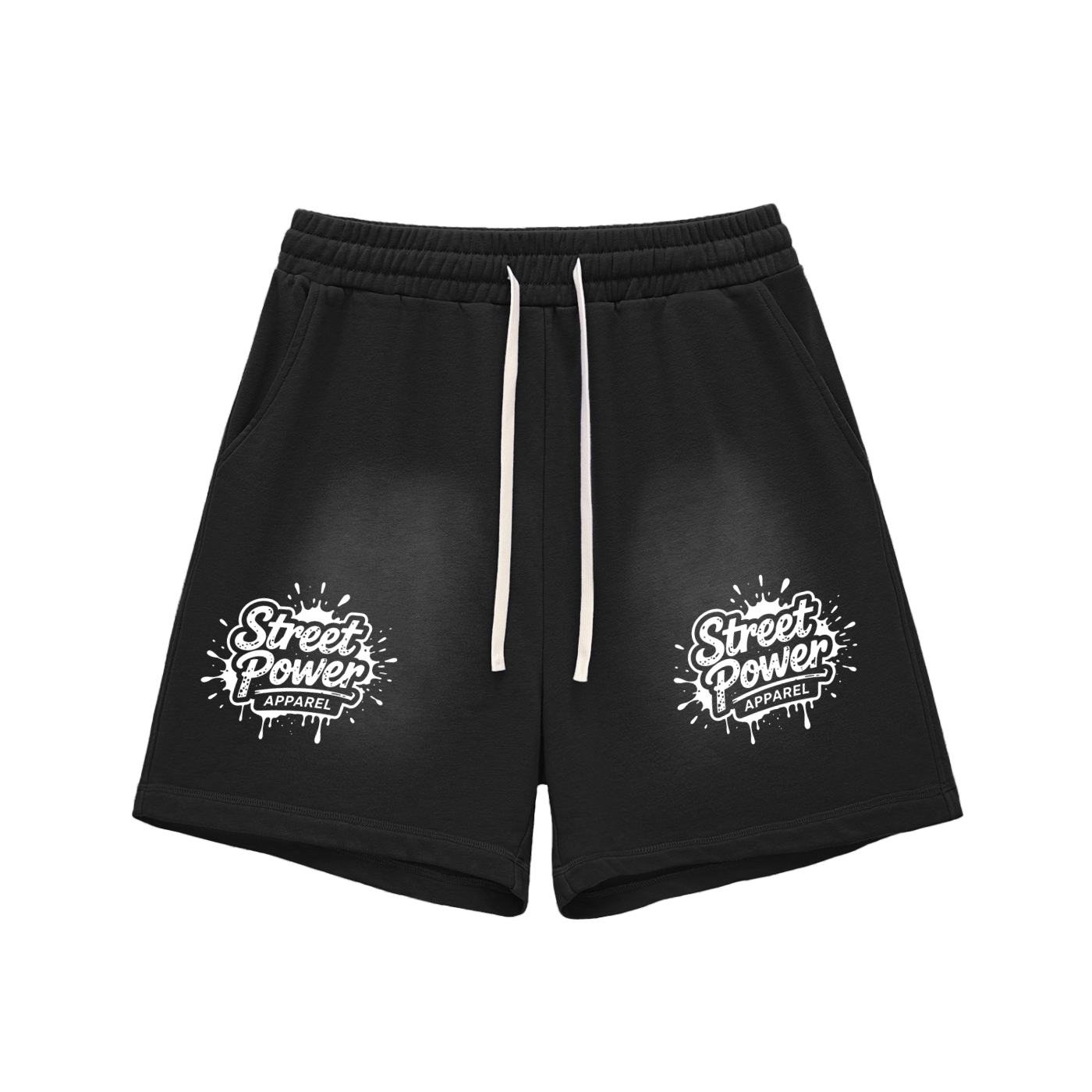 Sun Fade Raw Edge Cotton Shorts