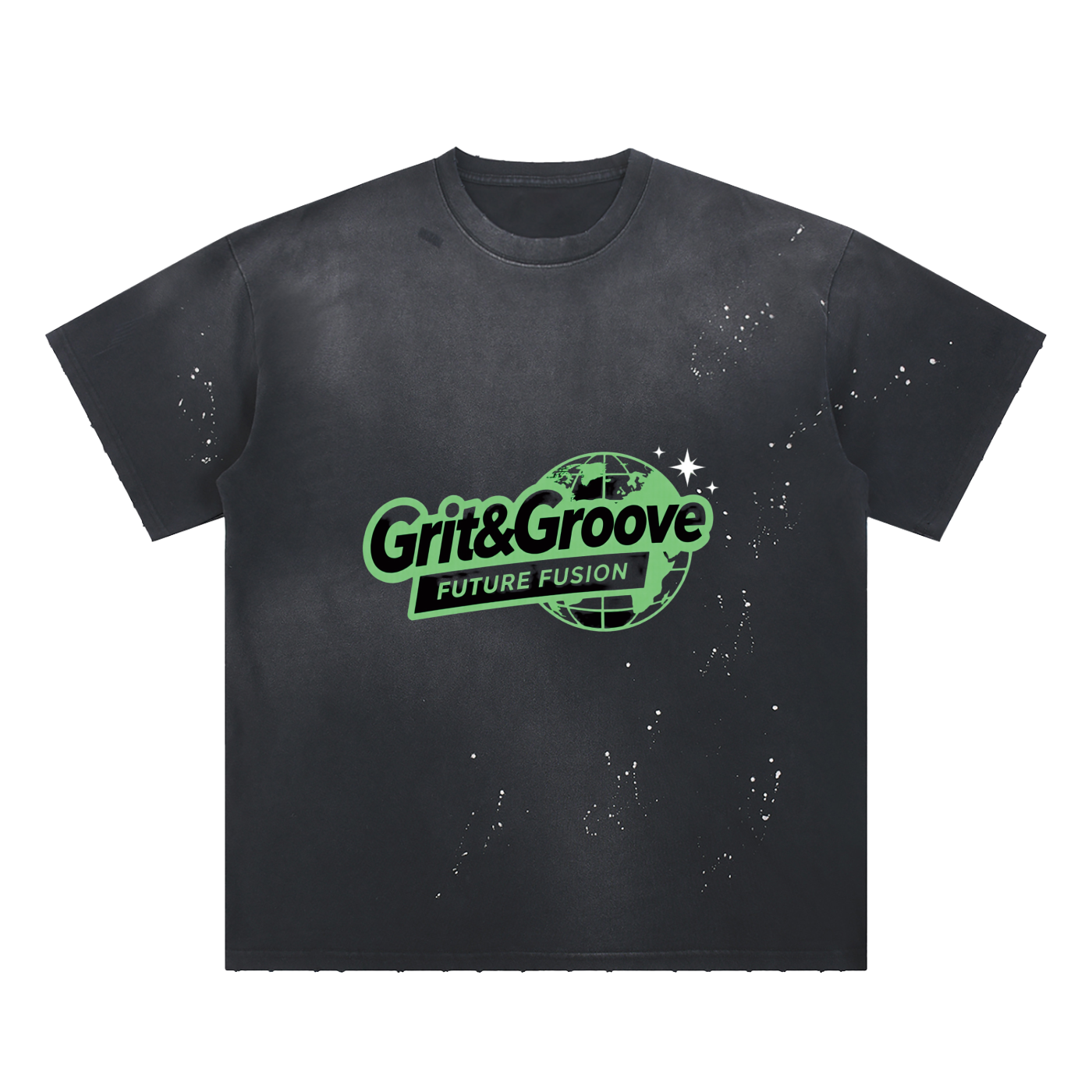 Hand-Frayed Sunfade Paint Splatter T-Shirt