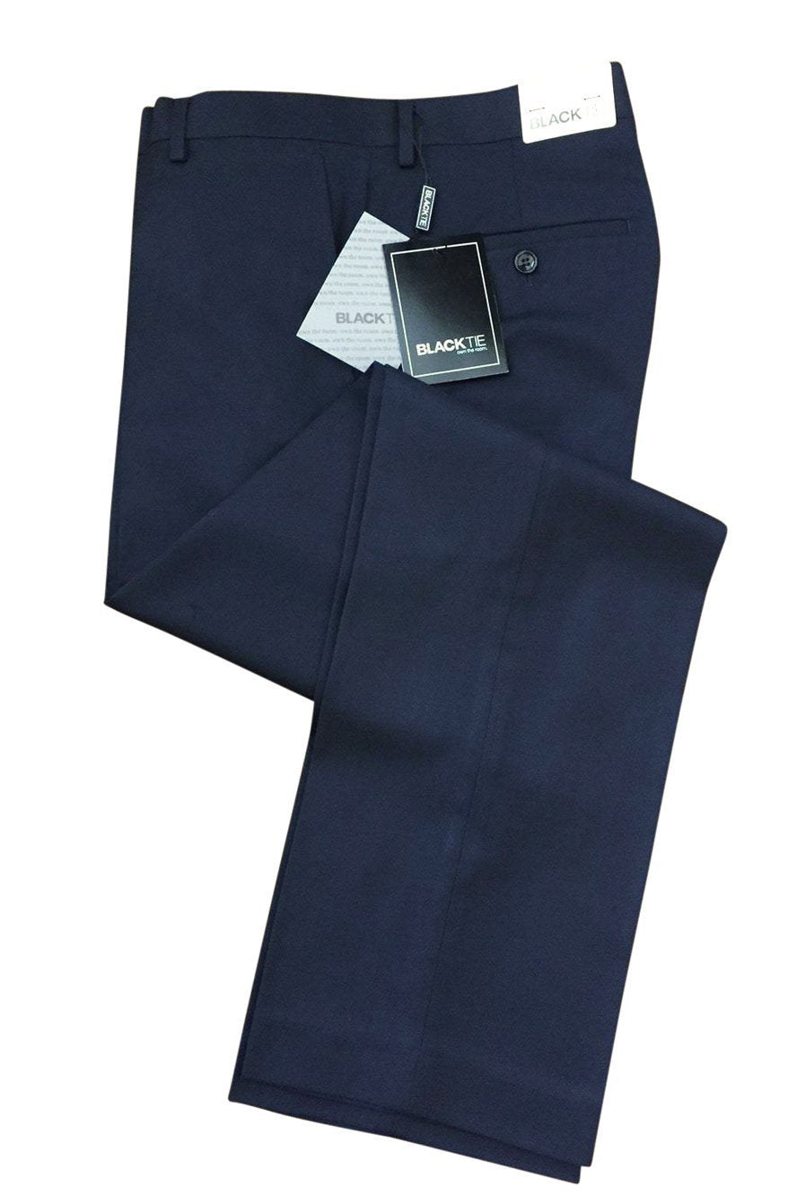 Inkframe Bradley midnight navy luxury wool-blend suit pants, unhemmed, modern men's trousers with tailored fit and sleek design.