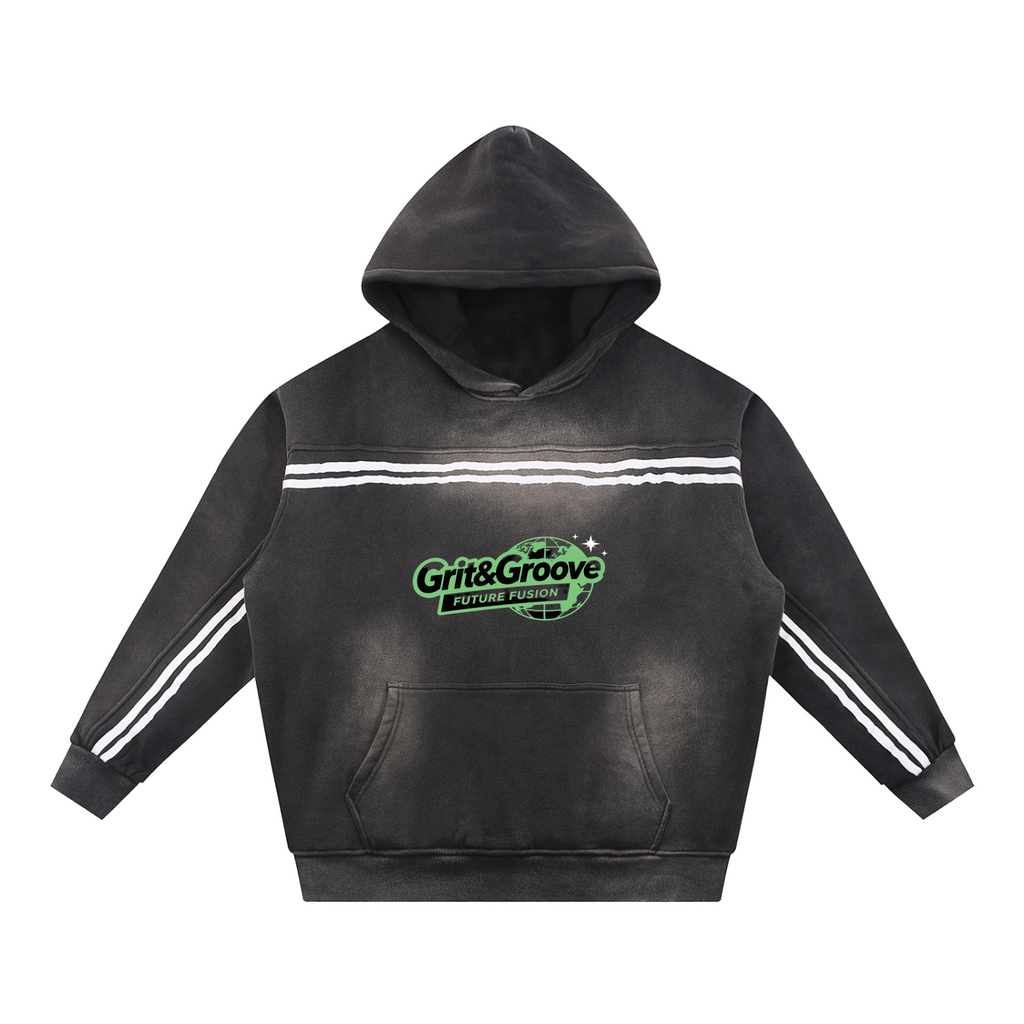 Sun Fade Contrast Tape Fleece Hoodie