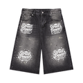 Men’s Vintage Wash Wide Leg Denim Shorts