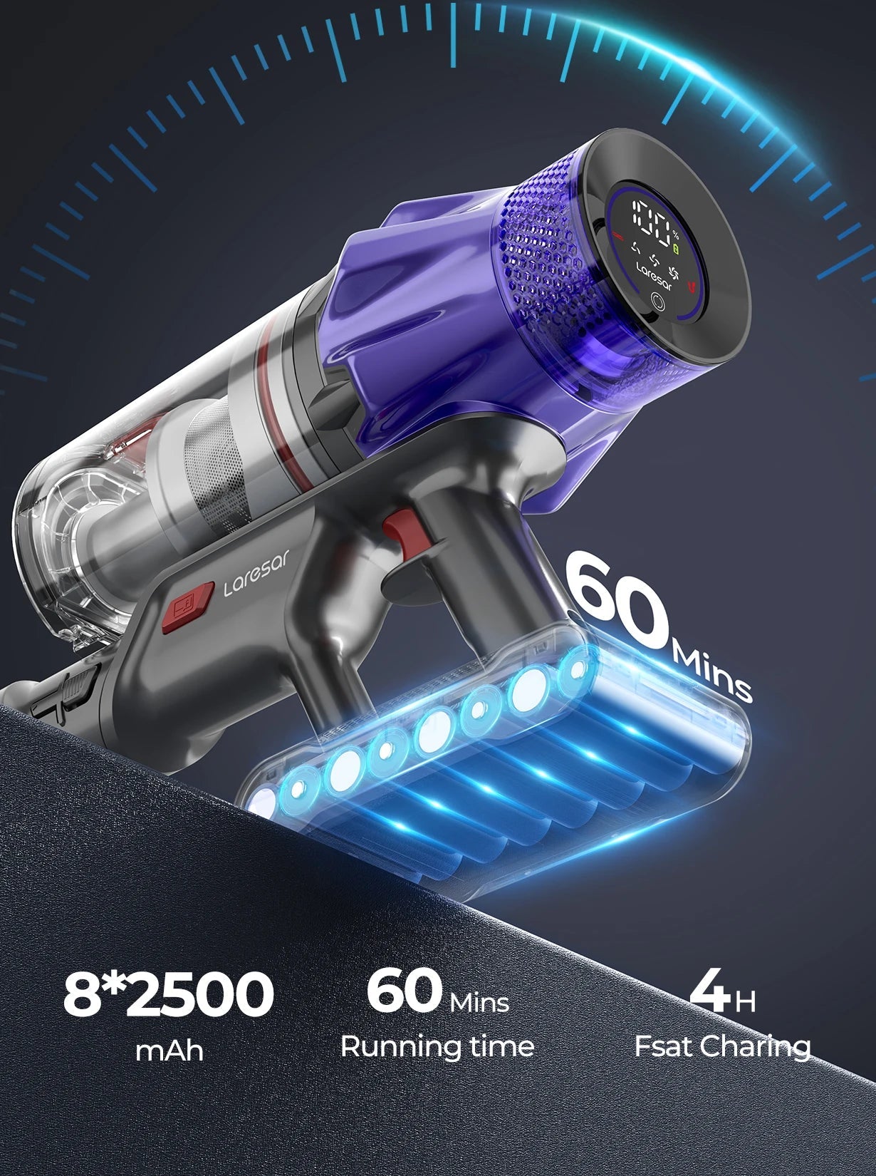Laresar V7 500W 50KPA Suction Power Cordless Vacuum Cleaner Handheld smart Home appliance Removable Battery Dust Cup - InkframeLaresar V7 500W 50KPA Suction Power Cordless Vacuum Cleaner Handheld smart Home appliance Removable Battery Dust Cupi
