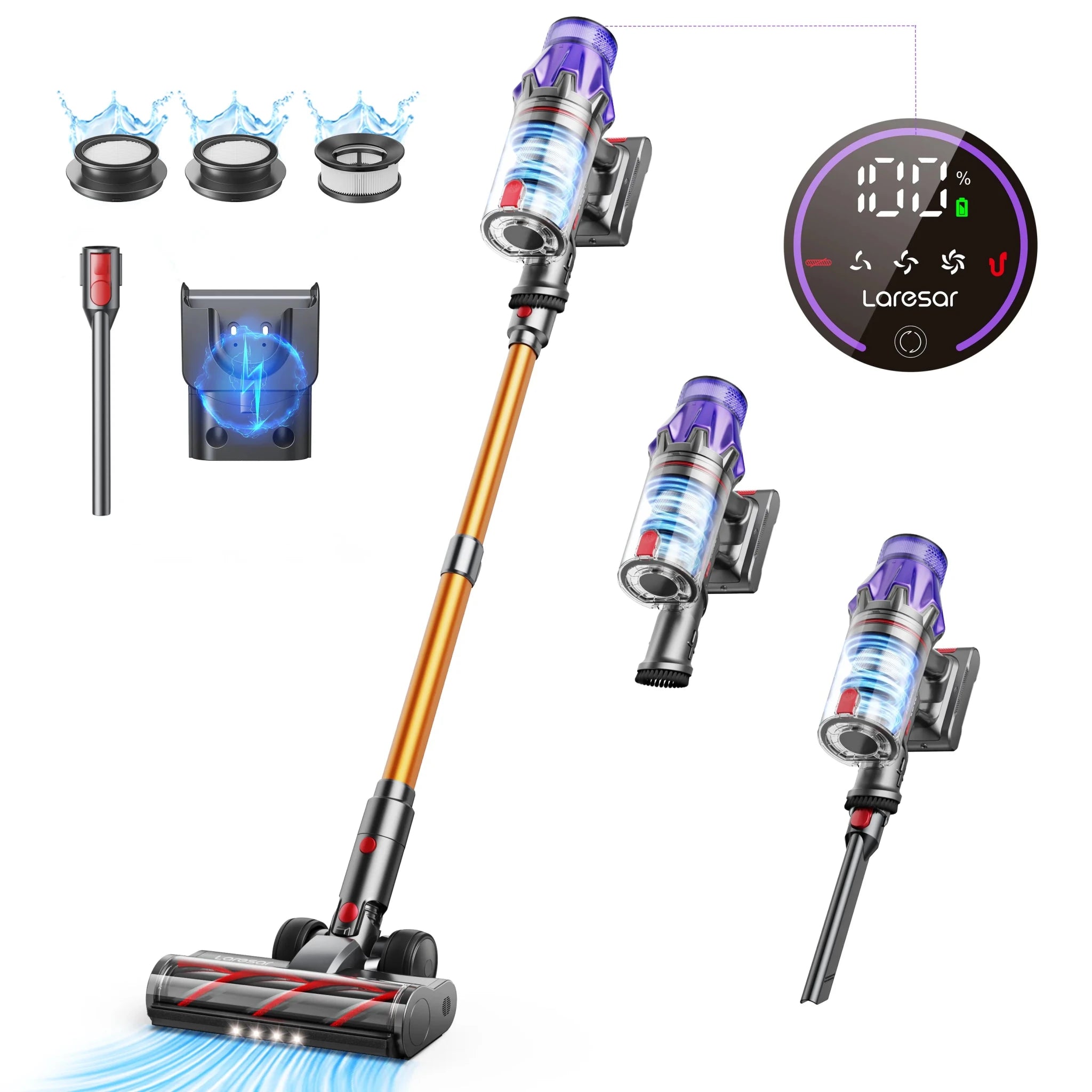 Laresar V7 500W 50KPA Suction Power Cordless Vacuum Cleaner Handheld smart Home appliance Removable Battery Dust Cup - InkframeLaresar V7 500W 50KPA Suction Power Cordless Vacuum Cleaner Handheld smart Home appliance Removable Battery Dust Cupi