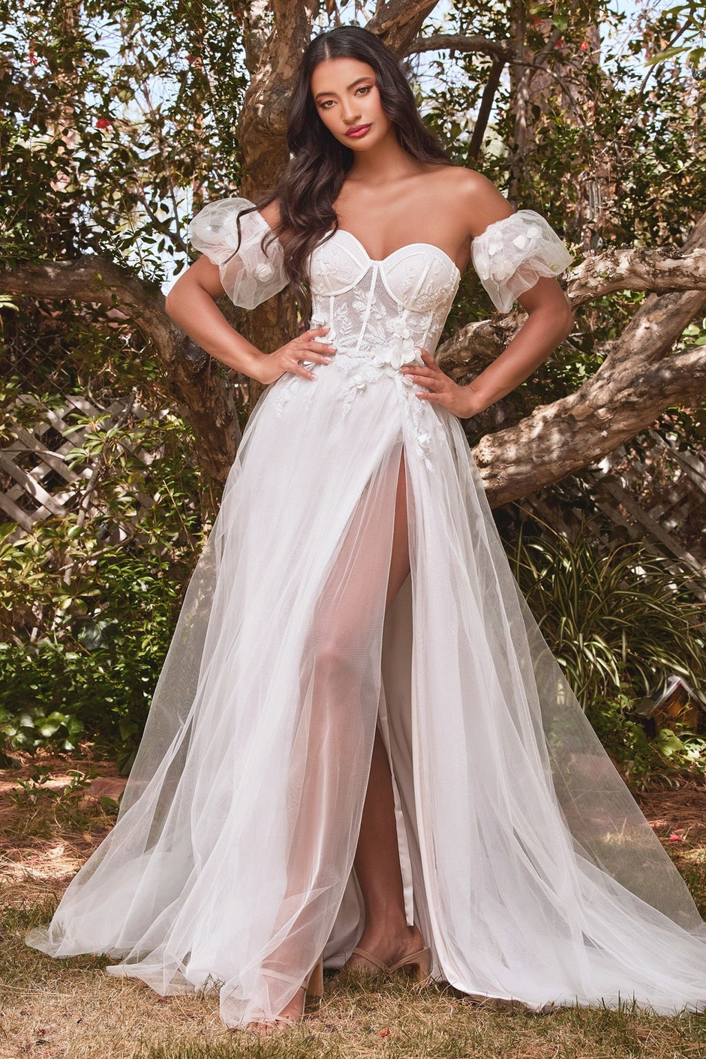 Strapless Floral Ball Gown Bridal - DmasStrapless Floral Ball Gown Bridali