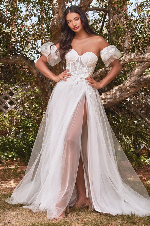 Strapless Floral Ball Gown Bridal - DmasStrapless Floral Ball Gown Bridali