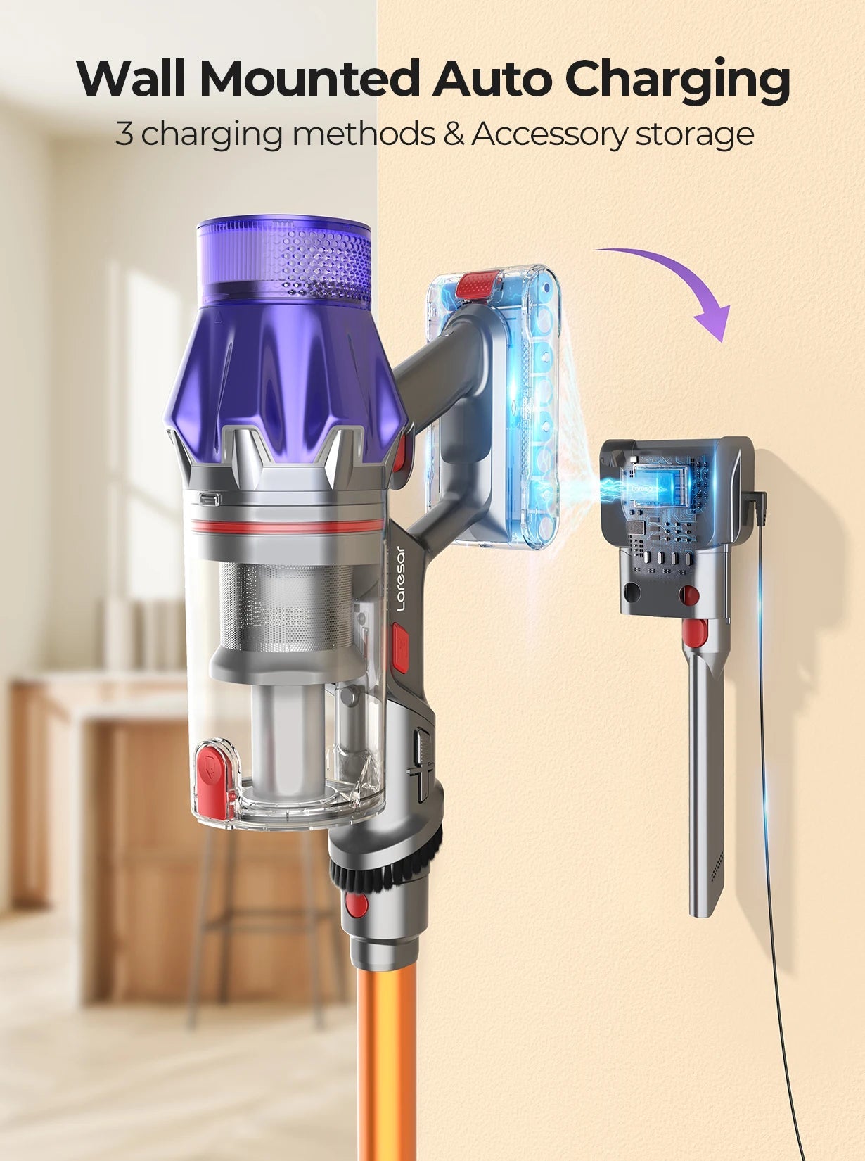 Laresar V7 500W 50KPA Suction Power Cordless Vacuum Cleaner Handheld smart Home appliance Removable Battery Dust Cup - InkframeLaresar V7 500W 50KPA Suction Power Cordless Vacuum Cleaner Handheld smart Home appliance Removable Battery Dust Cupi
